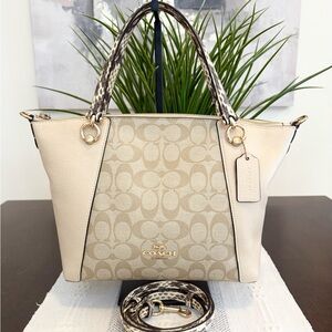 Coach Kacey Colorblock Signature Canvas Satchel